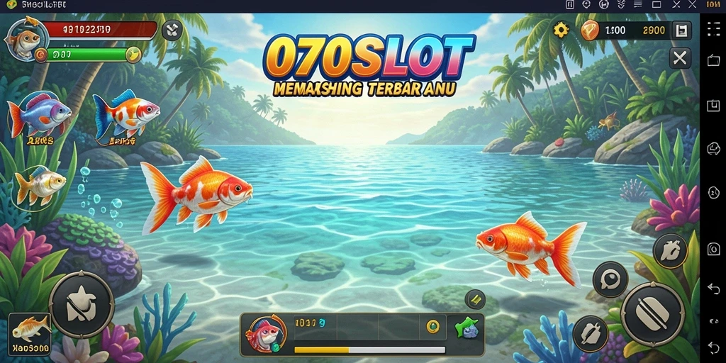 Tampilan gameplay <strong>070SLOT</strong> yang menakjubkan saat memancing ikan berharga.