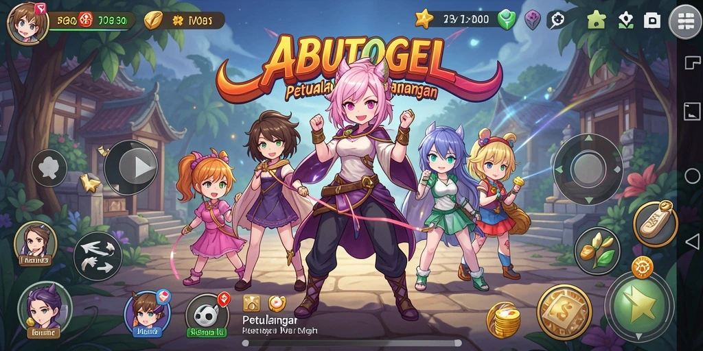 Tampilan gameplay menarik dari ABUTOGEL dengan karakter Anime.