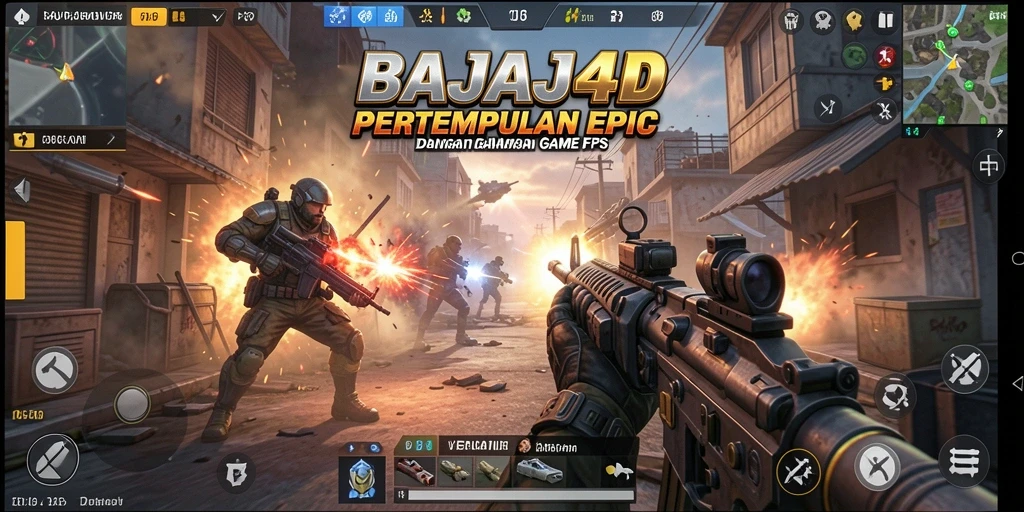Tampilan gameplay seru dalam BAJAJ4D dengan aksi tembak menembak.