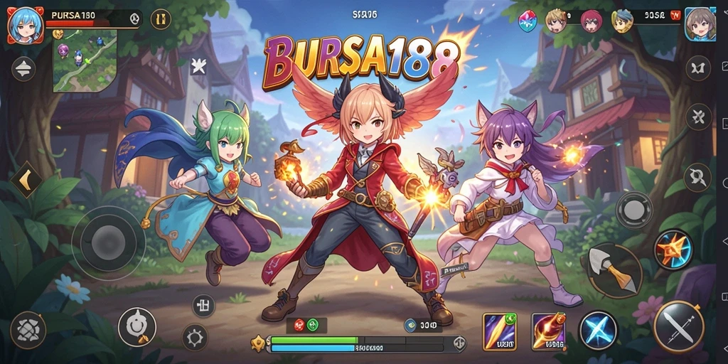 Screenshot BURSA188 menampilkan karakter Anime dalam aksi seru.