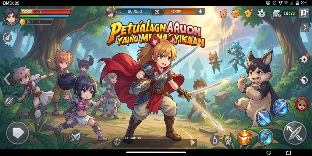 Gameplay seru yang menggabungkan elemen Anime dan strategi.