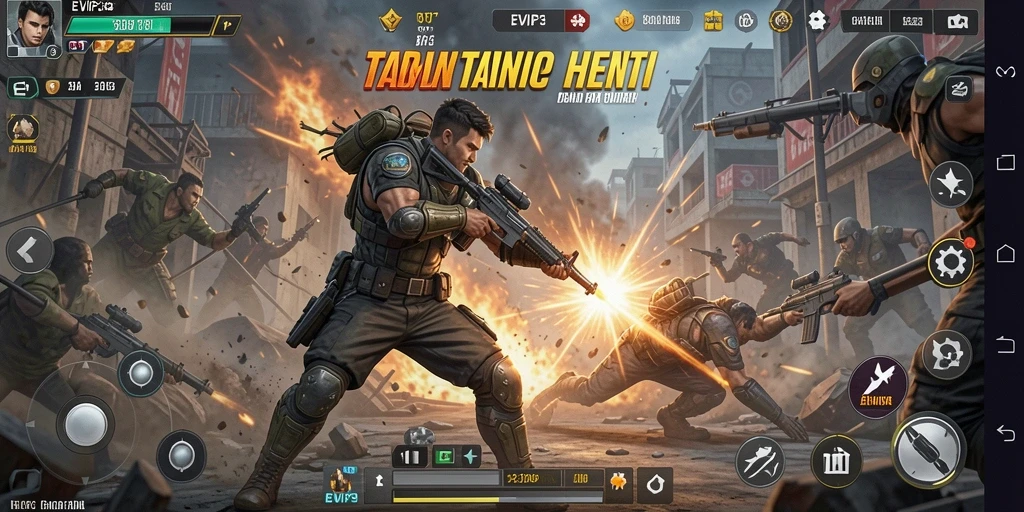 Tampilan seru dari gameplay aksi EVIP3 yang mendebarkan.