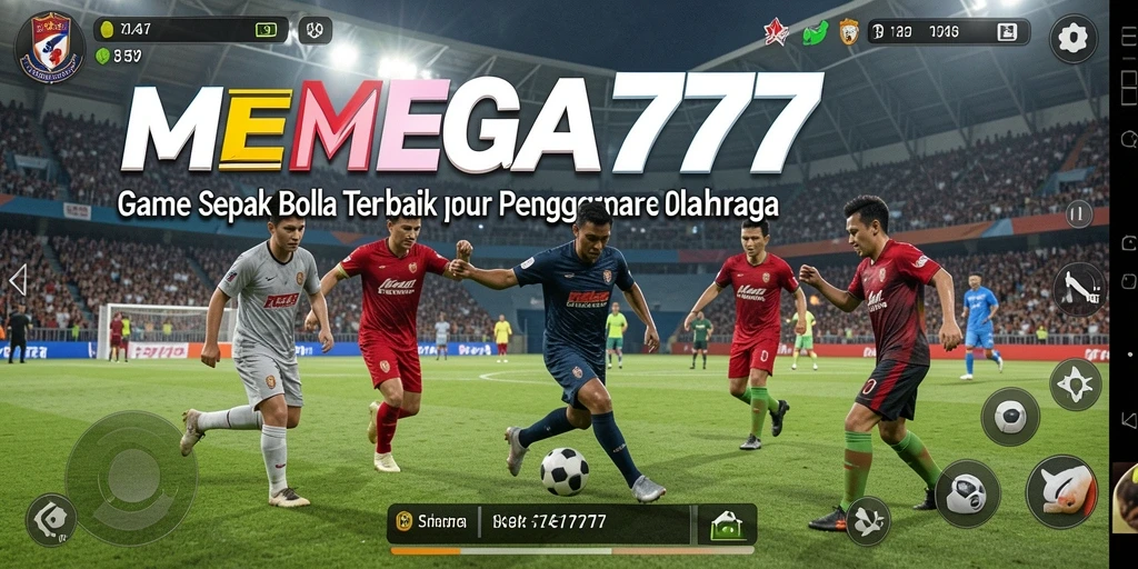 Gameplay MEGA777 yang mendebarkan menampilkan aksi sepak bola yang intens.