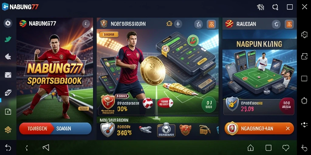 Tampilan menarik dari aplikasi Sportsbook NABUNG77 saat taruhan.
