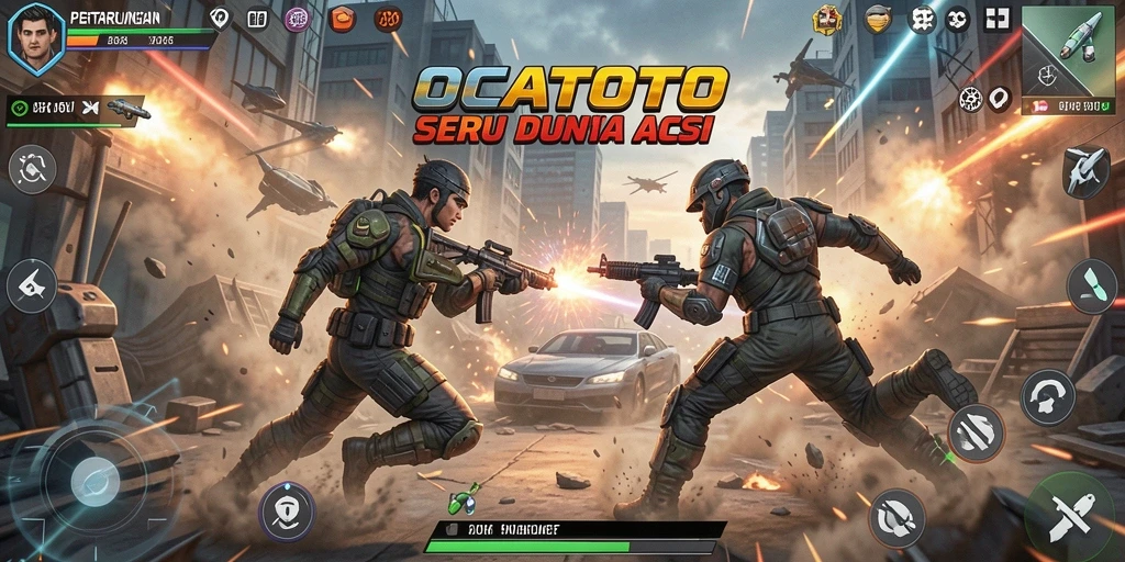 Screenshot menampilkan karakter dalam aksi seru melawan musuh.