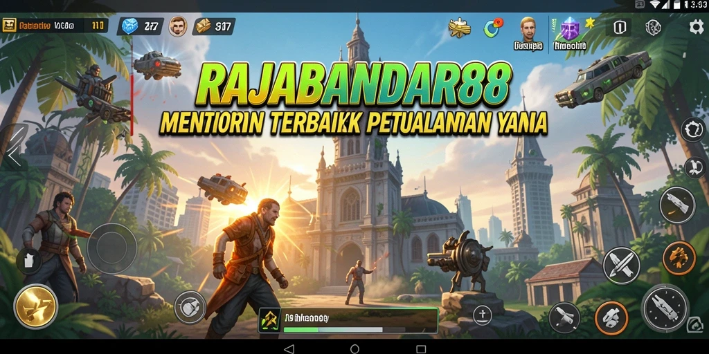 Tampilan gameplay menarik dari RAJABANDAR88 dengan menara pertahanan yang strategis.