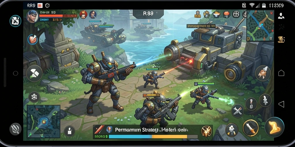 Screenshot utama RR89 menampilkan aksi strategis permainan.